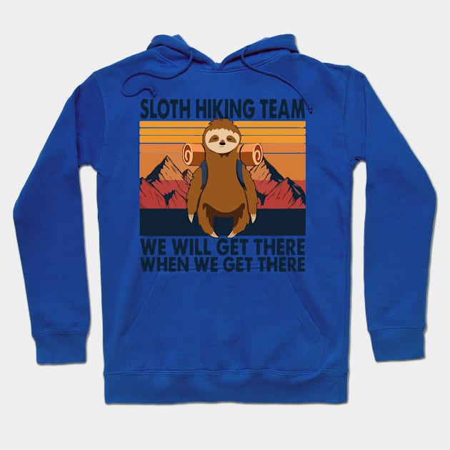 sloth hiking team Hoodie by soanem